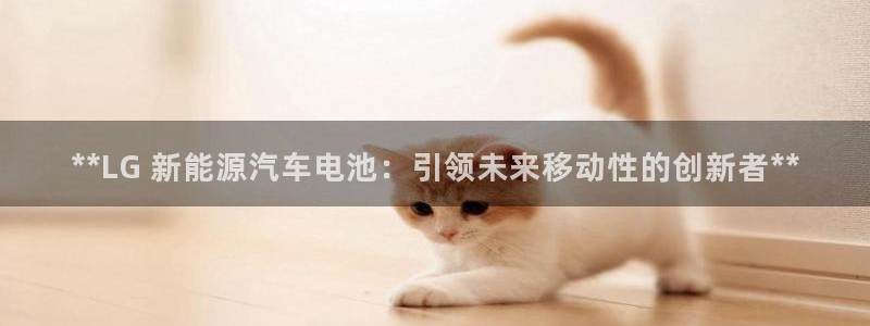 优发国际首页：**LG 新能源汽车电池：引领未来移动性的创新者**